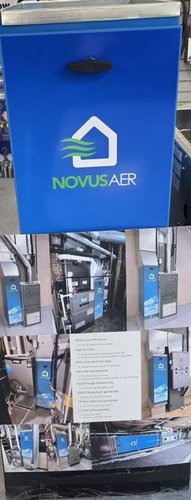 NovusAer MERV 16 filter display showing the V-bank cabinet design